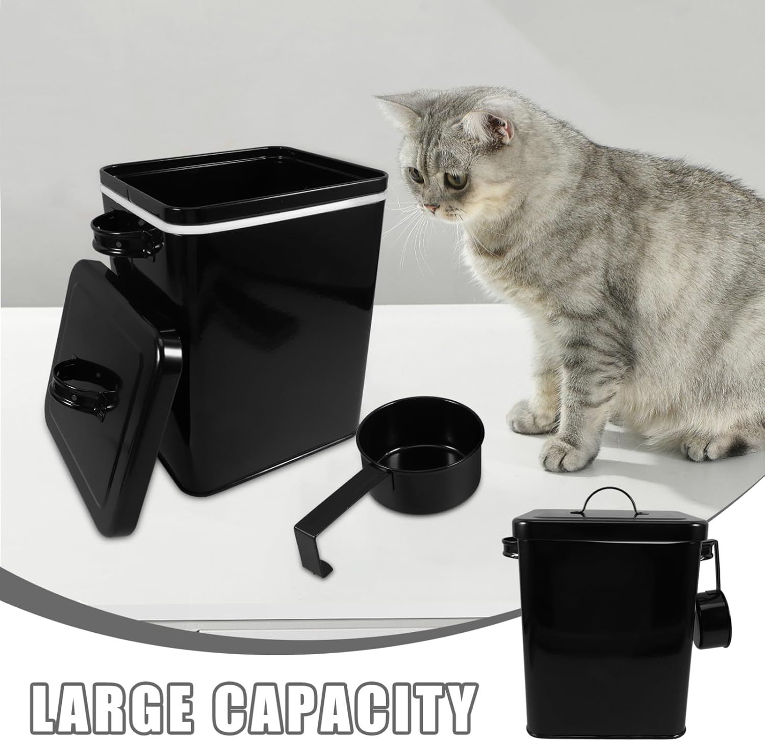 Hemoton Metal Storage Bucket Airtight Canister for Rice Flour Food and Laundry Versatile Kitchen Storage Container for Organizing Pet Food and Tools