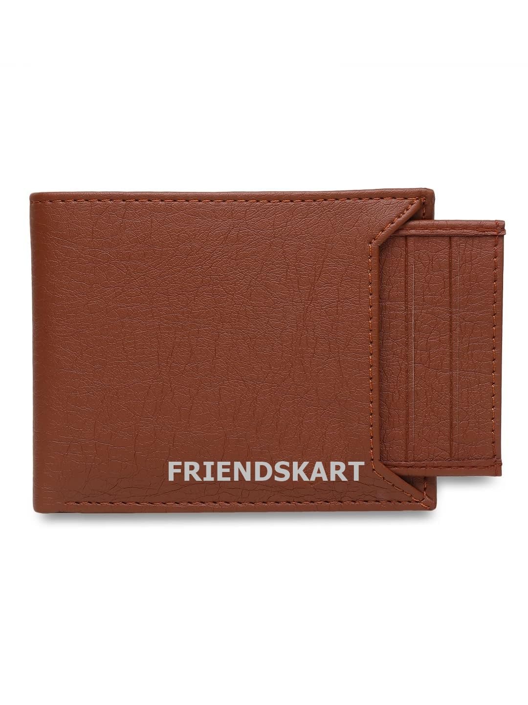 Men's Bi-Fold Wallet, Faux Leather, Slim Card Holder (Tan)-image-48