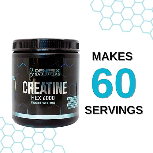 Miniatura 3 de HEX 6000 - Suplemento de entrenamiento de monohidrato de creatina | Mejora la fuerza y acelera las ganancias musculares | Más energía durante el