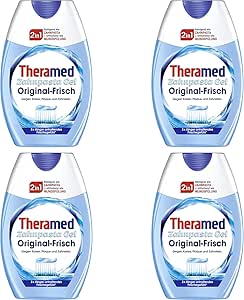 Theramed Toothpaste 2 in 1 Original, Fluoride Toothpaste, Freshens ...