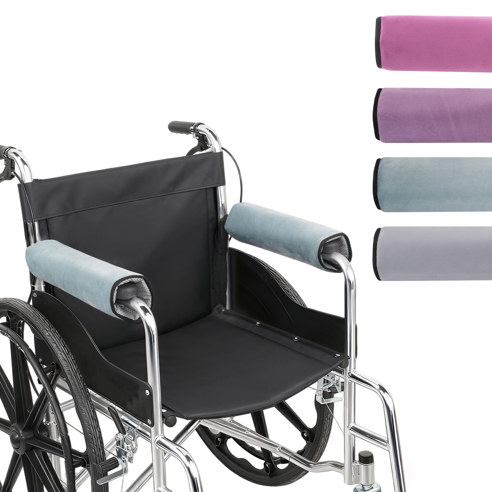 Almohadillas para reposabrazos para sillas de Ruedas, 2 Unidades de reposabrazos, Fundas Acolchadas de Espuma viscoelástica, BlueGrey