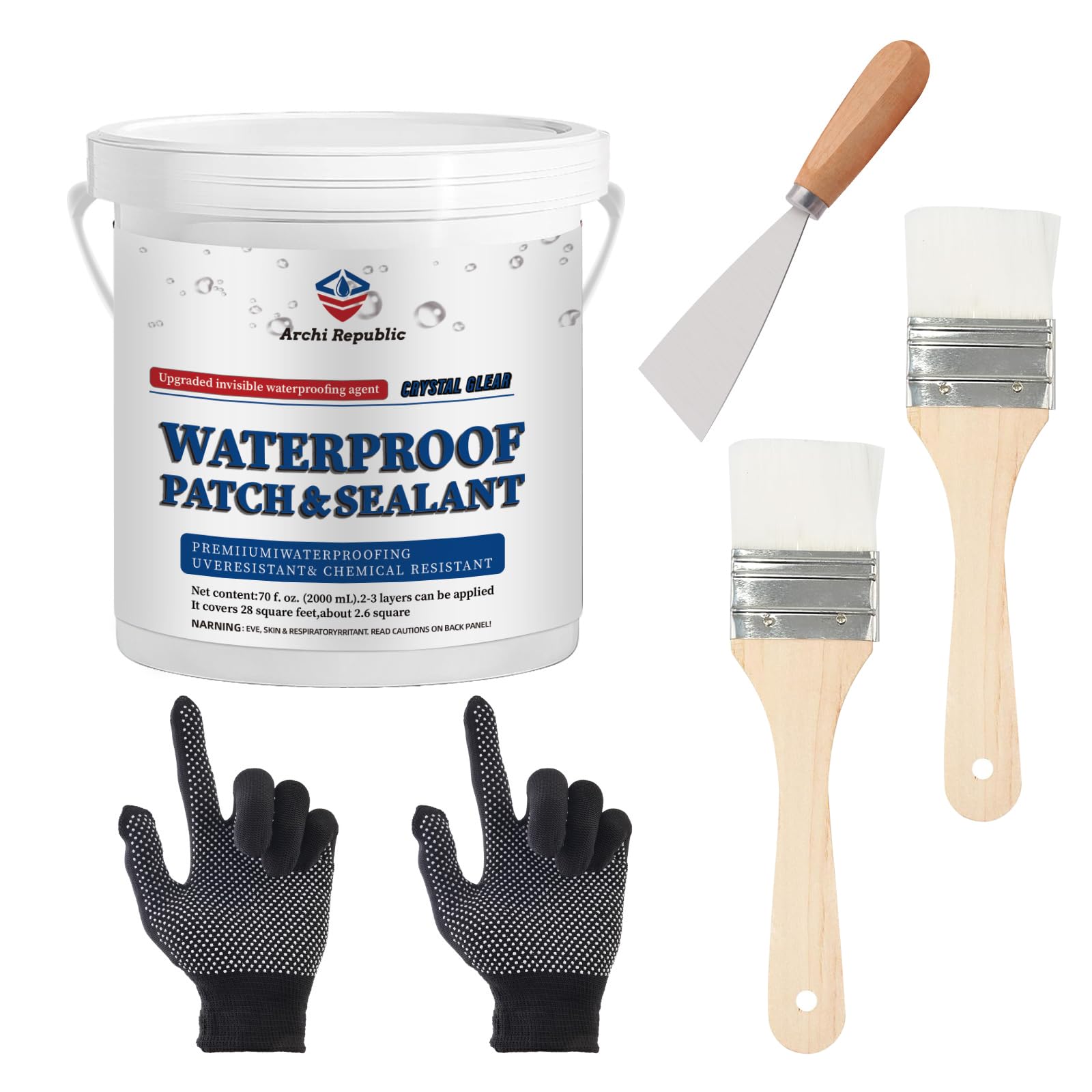 Upgraded Invisible Waterproof Agent Clear as Crystal, Transparent Waterproof Paint for Both Interior and Exterior Use on Rooftops, Bathrooms, and