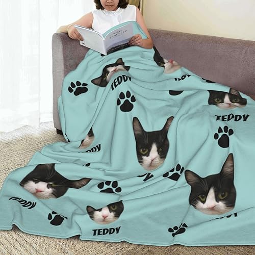 Miniatura 6 de Manta personalizada de fotos de gato, divertida manta personalizada de gato, regalo para amantes de los gatos, manta de fotos de mascotas con