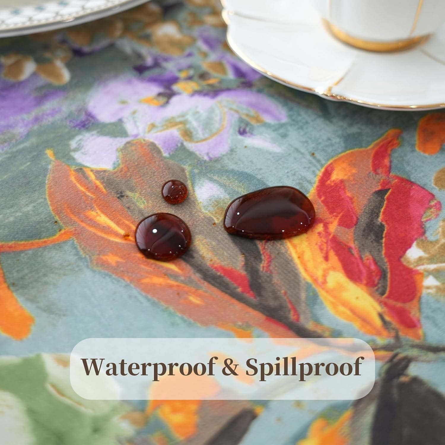 Waterproof Green Table Runner, Cotton Polyester Seasonal Kitchen Dining Table Decoration for Farmhouse, Wedding, Party, Outdoor 12x72 Inch