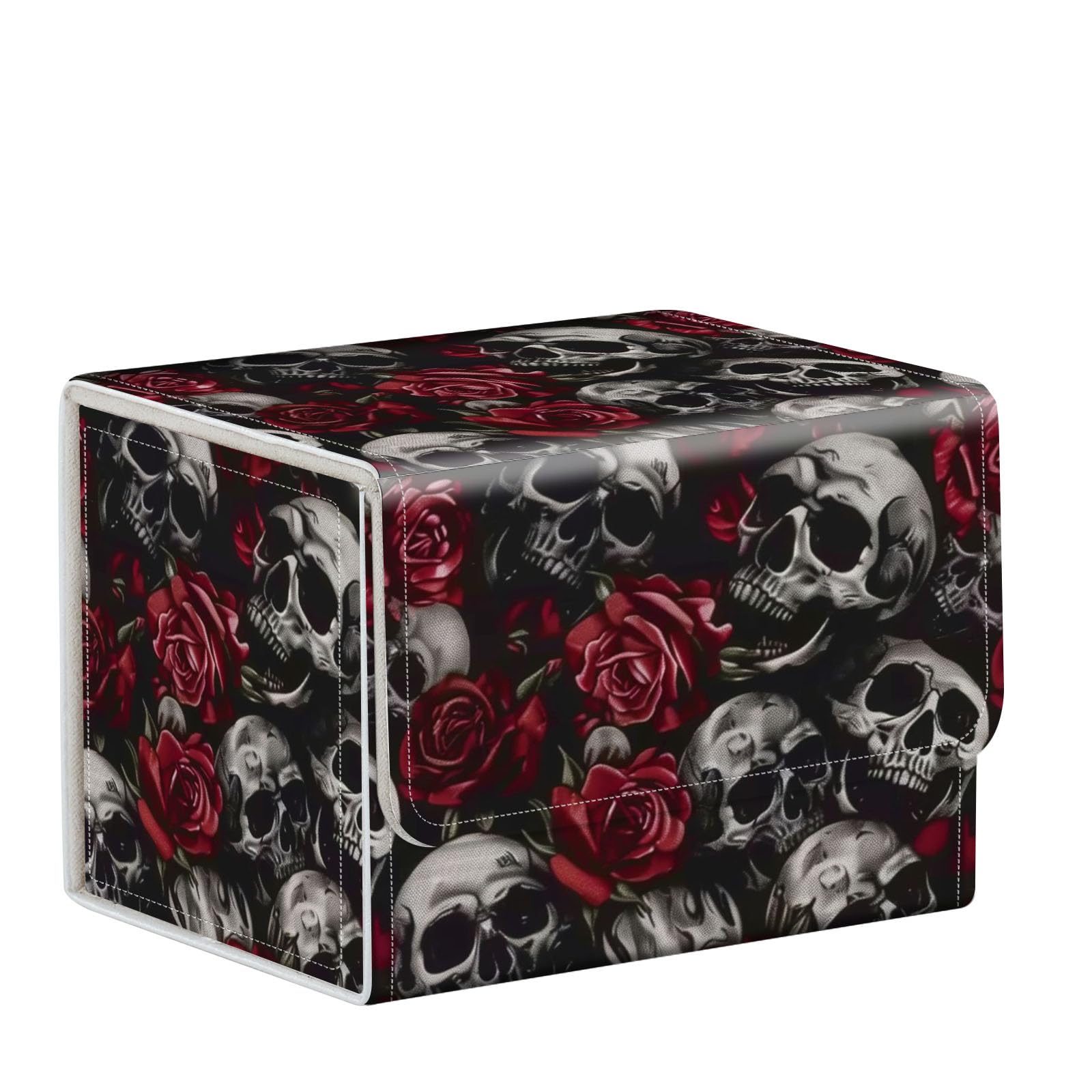 ETLKJVBL For MTG Card Storage Solution, Skulls and Roses for MTG Card Box and Commander Decks, High Capacity Anime Card Sleeves for MTG Deck Box, Specially Designed for MTG Players
