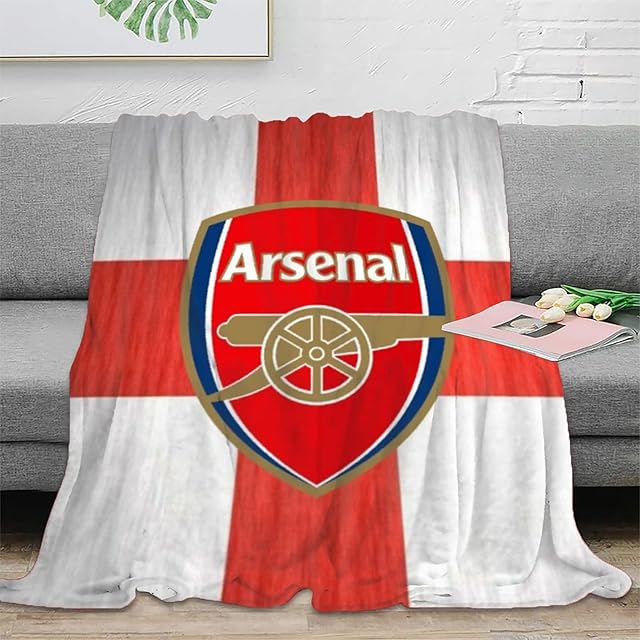 Voeecyttu Fleece Throw Blanket Arsenal F.C Flannel Blankets Premier League 3D Print Plush Blanket Soft Fluffy Warm Cozy Plush for Sofa Bed Couch for Kids Adults