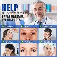 Vista 2 de Heated Eye Mask, Washable Dry Eye Mask Heat Eye Compress with Flaxseed, Warm Eye Compress Heating Pad with Temperature Timer Control for Sleep, Azul