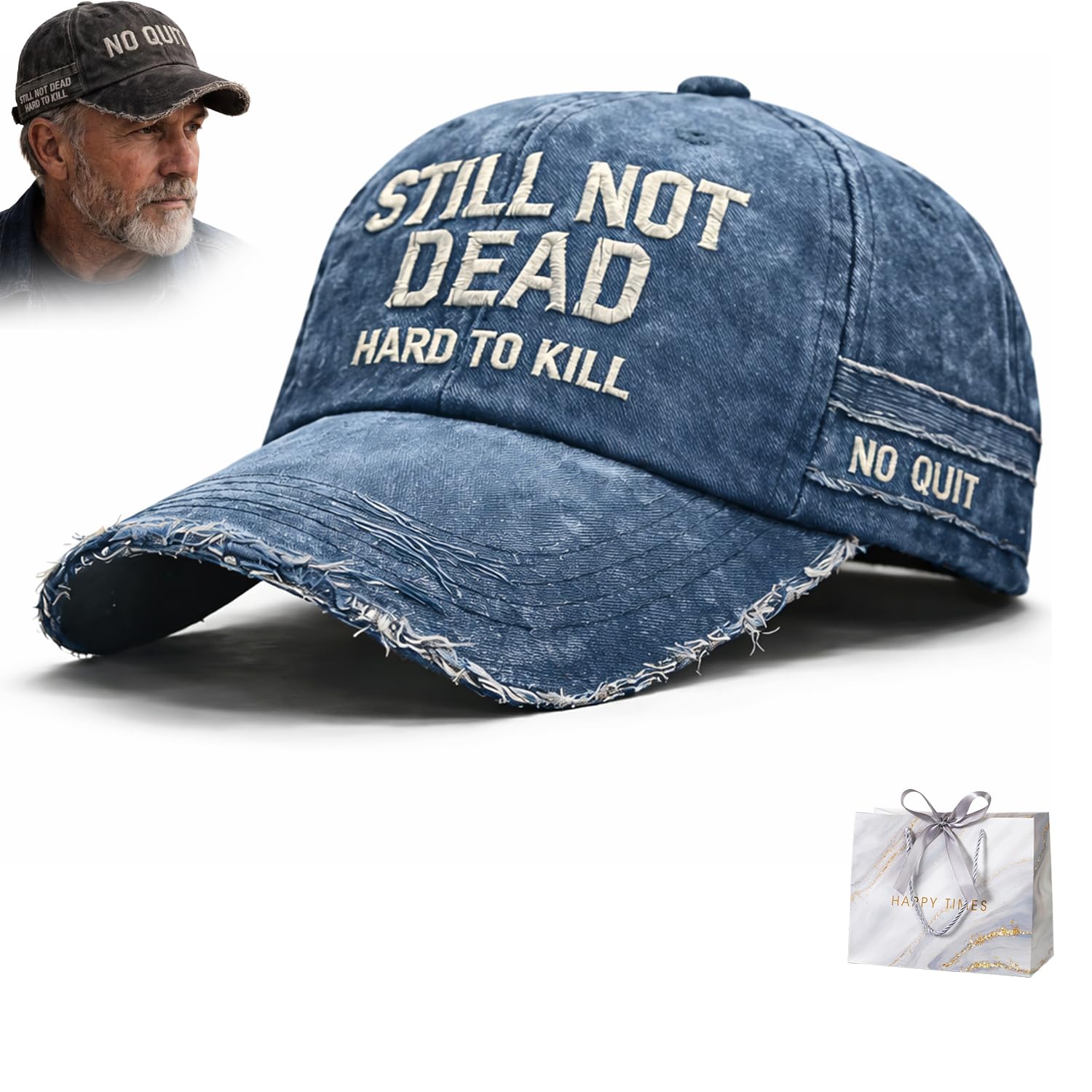 Easthedge C Still Not Dead Ap Hard To Kill Hat – Embroidered Vintage Distressed Dad Hat, No Quit Attitude Baseball Ap (C)