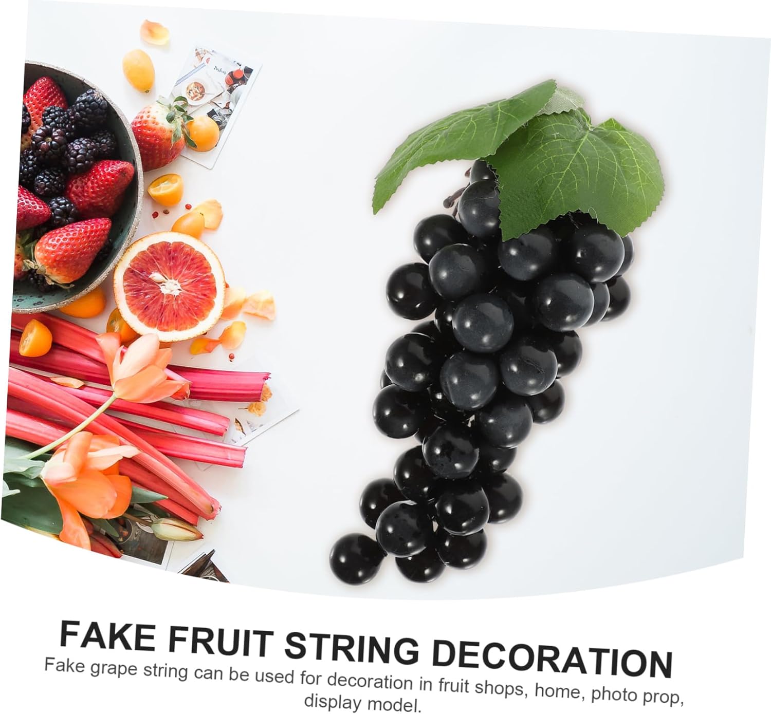 Zerodeko 5pcs Simulated Grape String Model Realistic Artificial Fruit String Decor for Photography Props Display and Fruit Shop Decorations Fine Craftsmanship Grapes