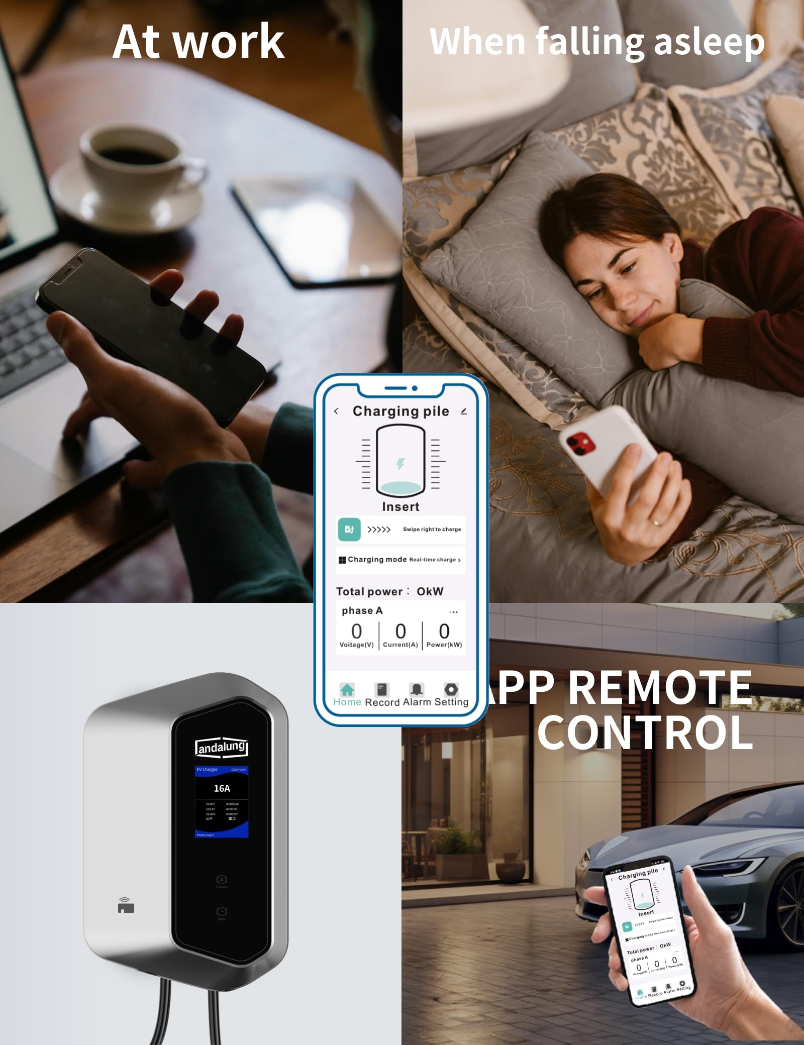 11 kW 380-440V trójfazowa ładowarka EV, typ 2, 6–16 A, kabel 10 m, WiFi i Bluetooth, IP65, odpowiednia do wszystkich pojazdów elektrycznych