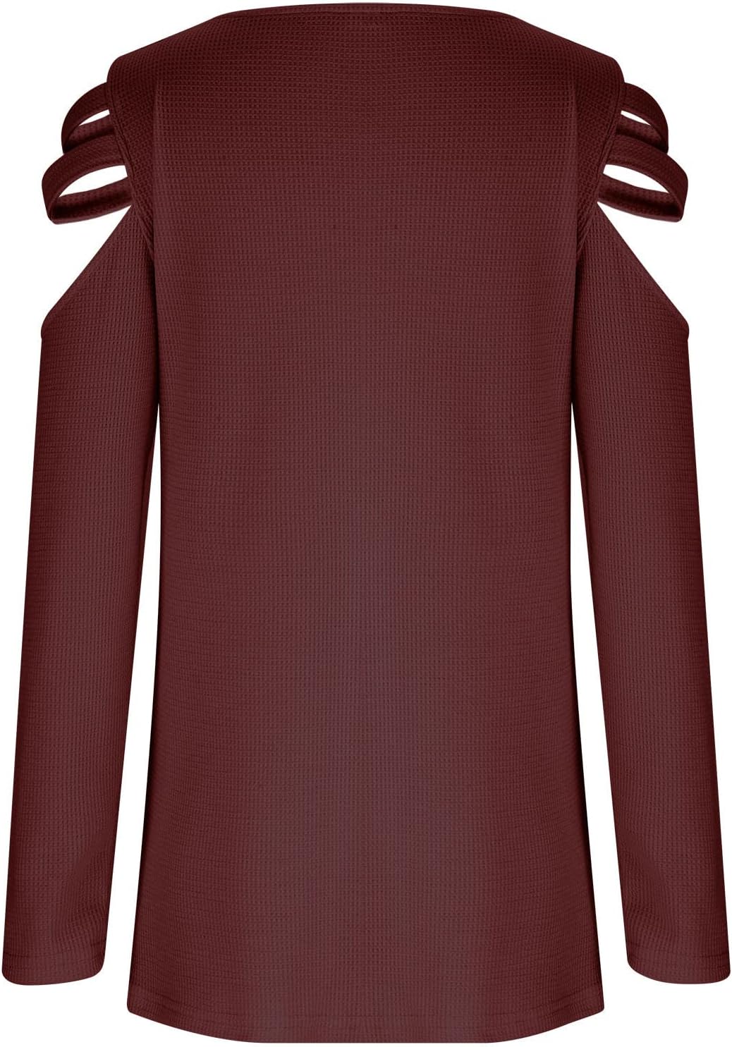 Women's Waffle Knit Tunic Tops Plus Size,Cold Shoulder Long Sleeve Loose Blouse Shirts Lightweight Sweater Pullover