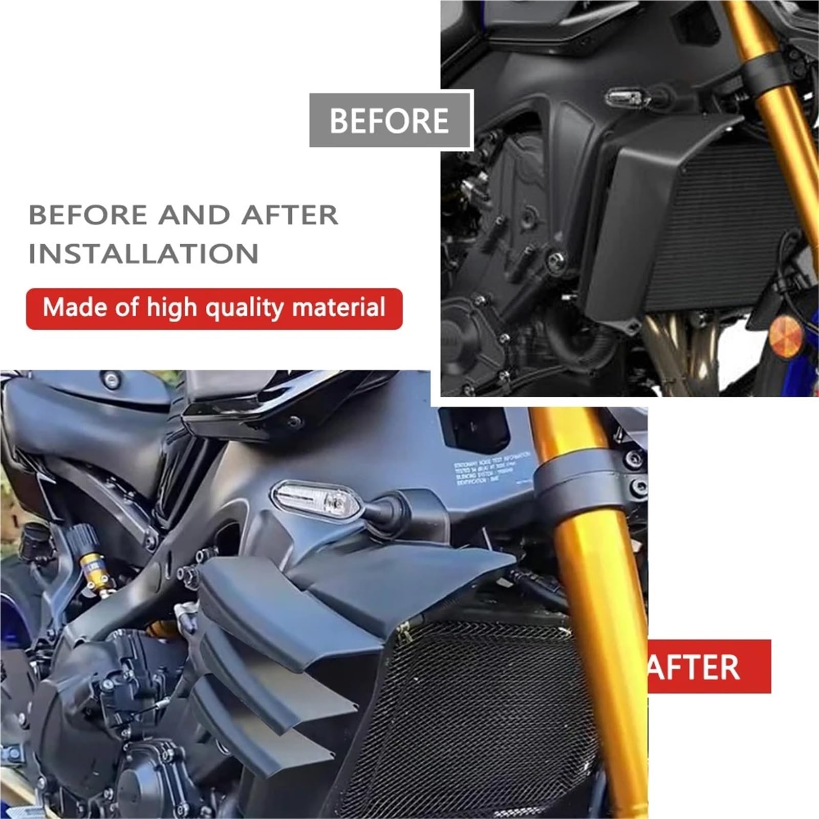 Front Bumper Splitter dachowy Pasuje do MT-09 MT09 SP 2024 2025 Skrzydło boczne Spoiler boczny Motocyklowy przedni spojler Stałe skrzydło