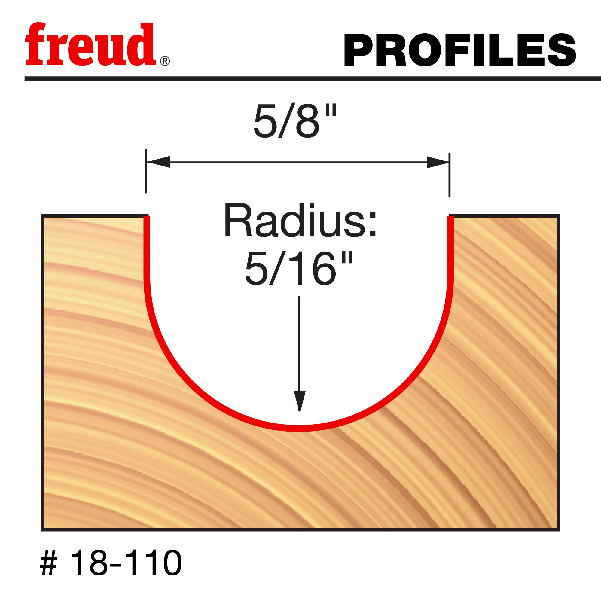 Freud 18-110 5/8" Diametro Fresa a Naso Rotondo Con 1/4" Shank