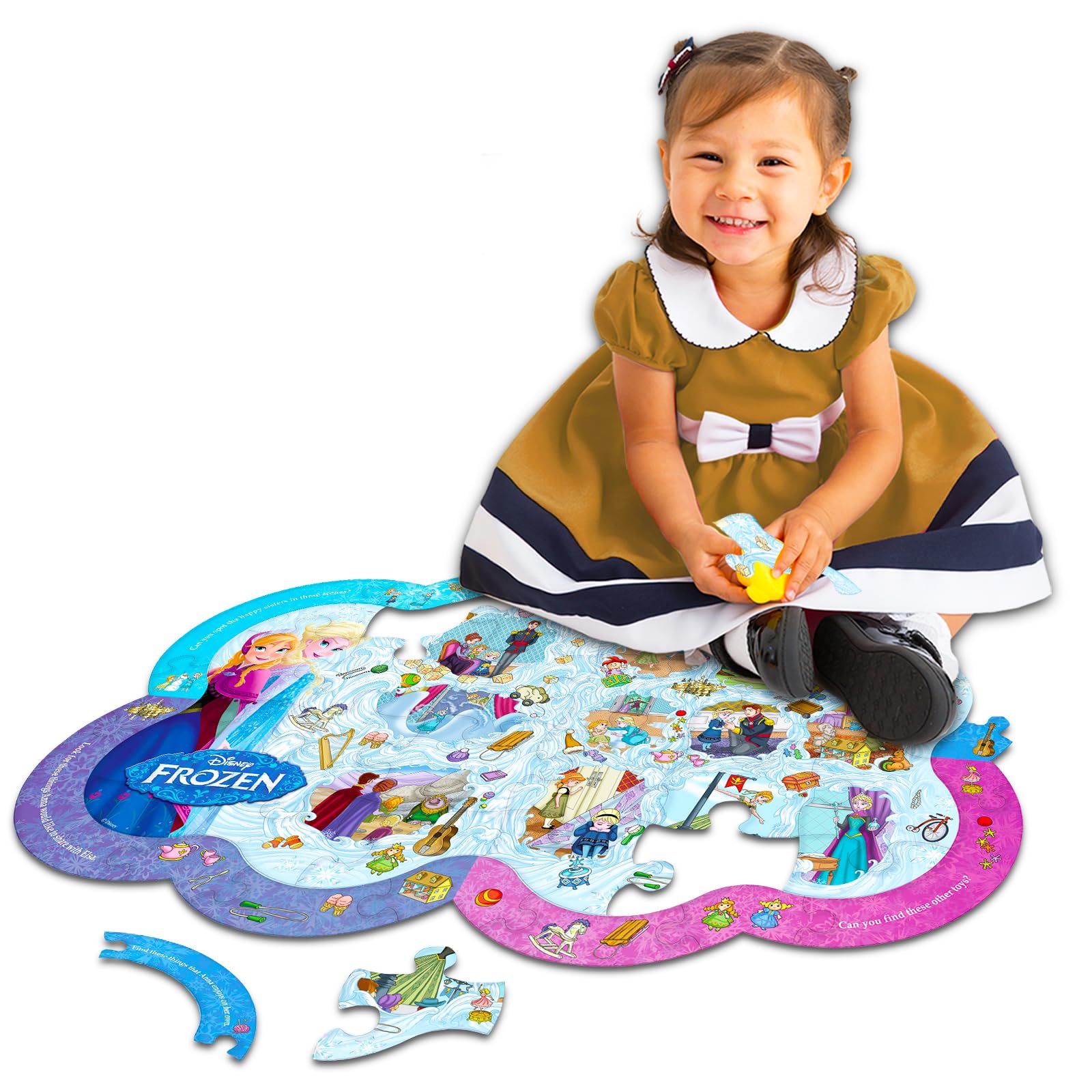 Disney Frozen Bodenpuzzles für Kinder im Alter von 3-5 Jahren - Bündel mit Frozen Foam Floor Puzzle, Frozen Look and Find Book, Stickers, More | Frozen Puzzle Set for Girls