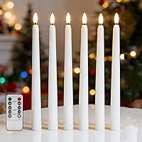 Vista 21 de Velas Cónicas Sin Llama Color Rosa con Control Remoto, Juego de 12 Candeleros LED Navideños a