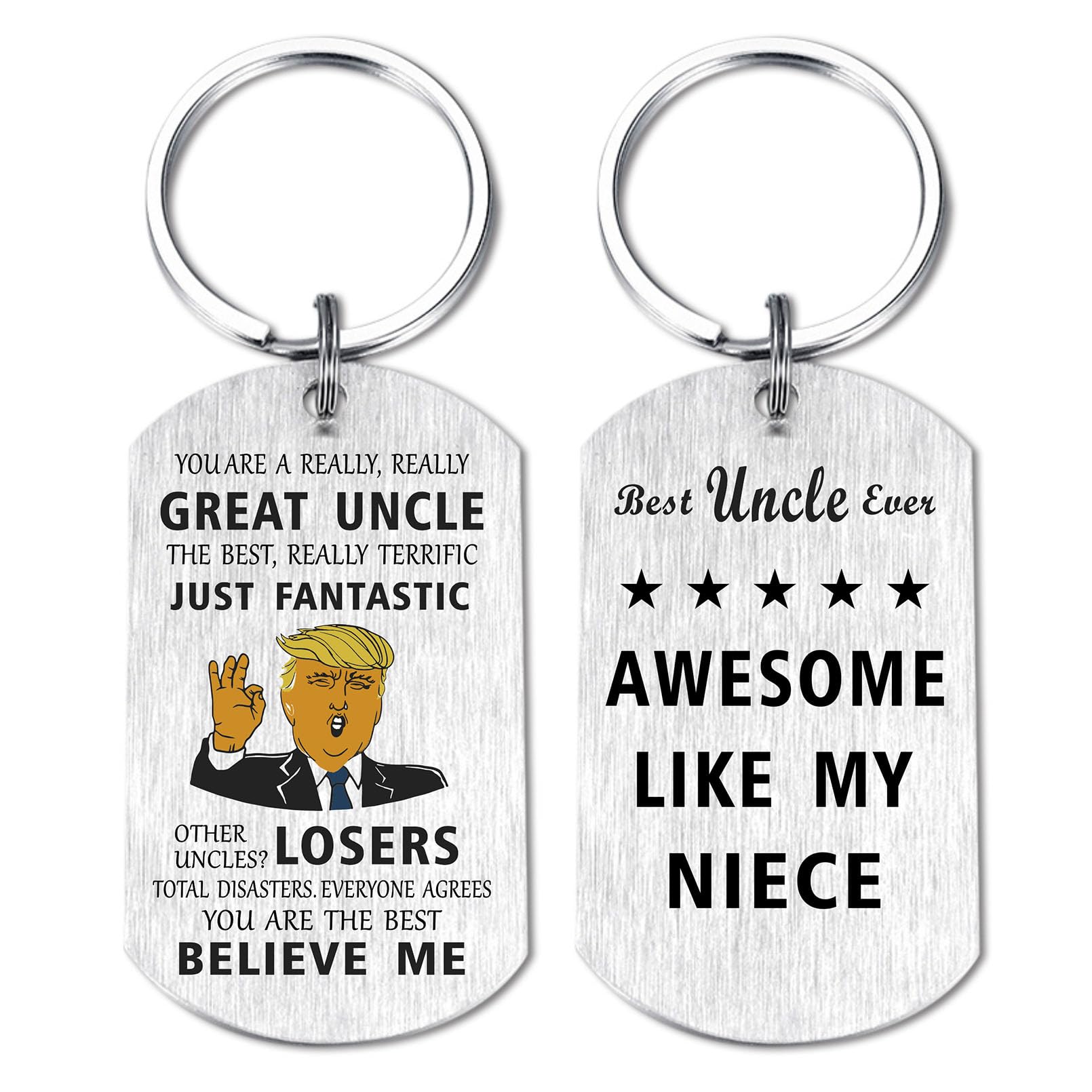 Father's Day Uncle Gifts from Niece Funny - Uncle Birthday Gifts - Best Uncle Ever, Great Uncle Keychain Birthday, Awesome Like My Niece