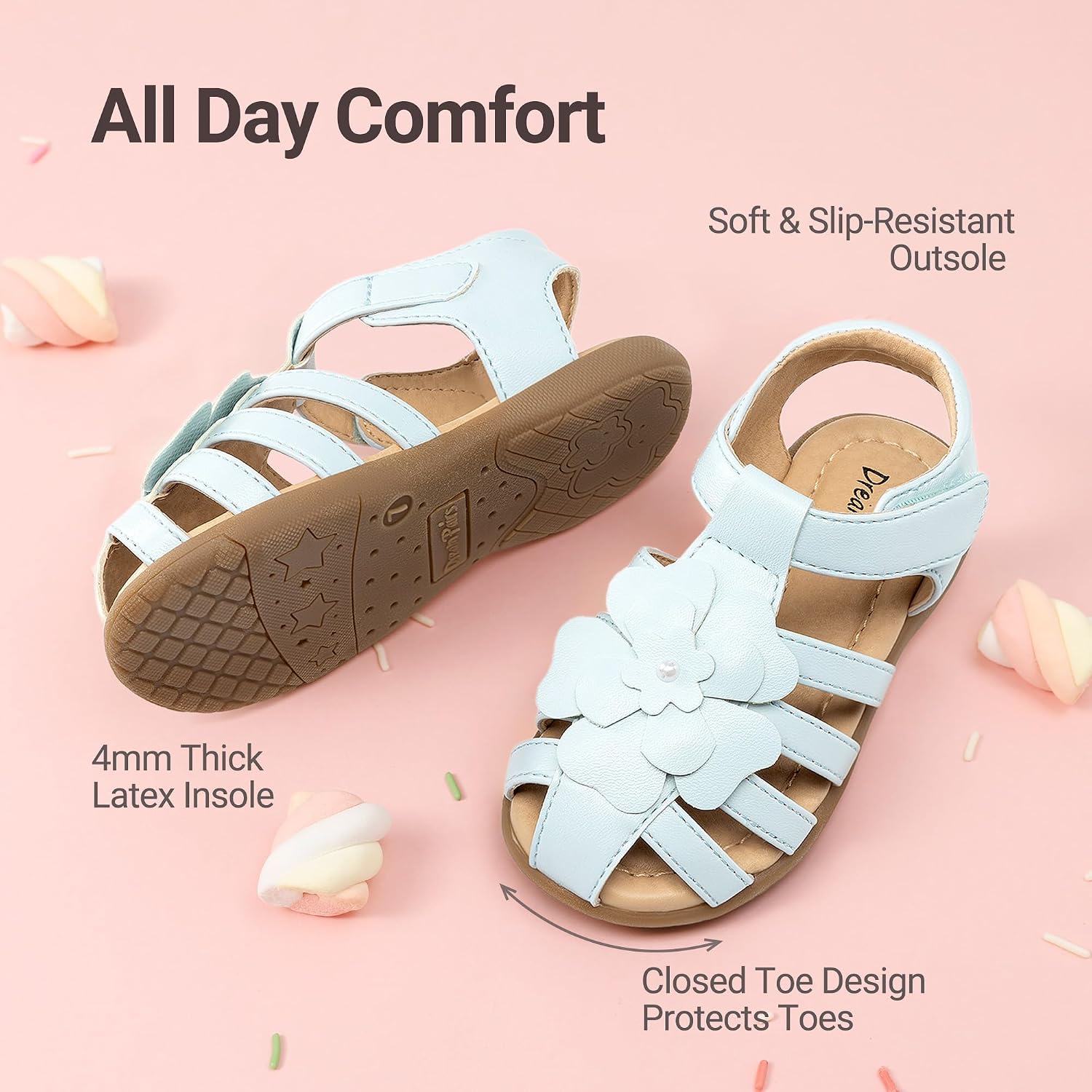 DREAM PAIRS Girls Dress Closed Toe Sandals image 5