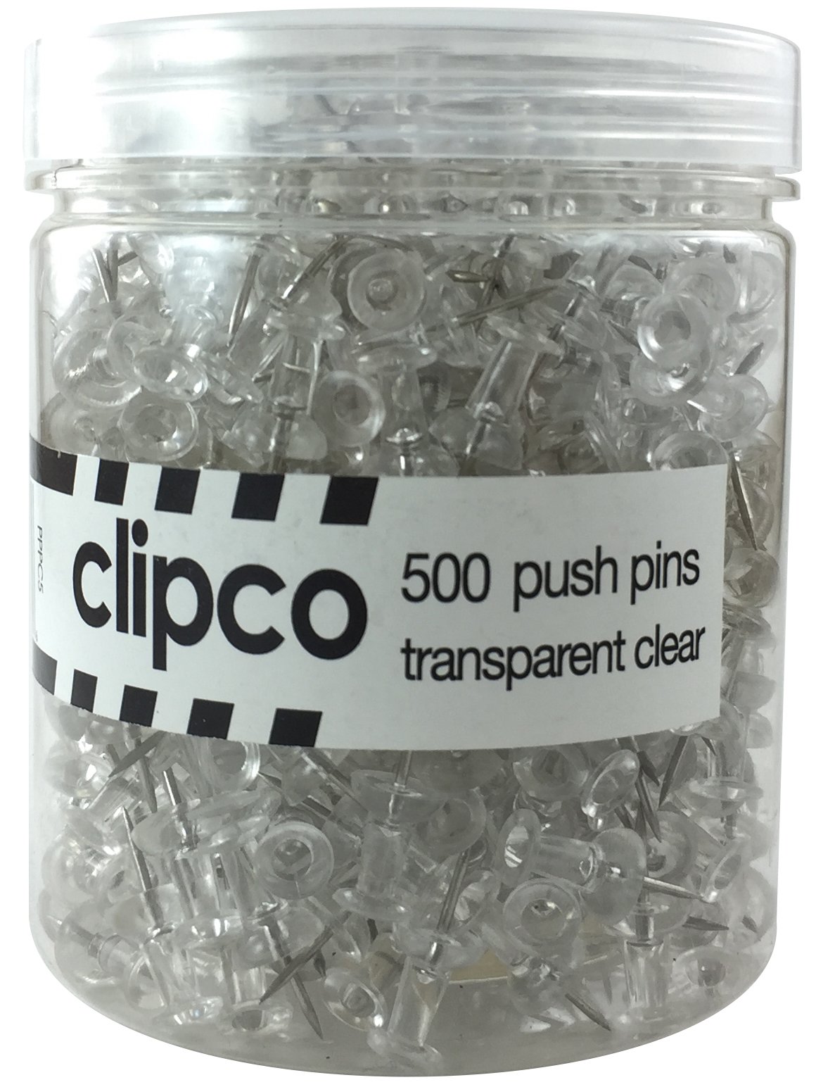 Photo 1 of Push Pins Jar Transparent Clear (500-Count)