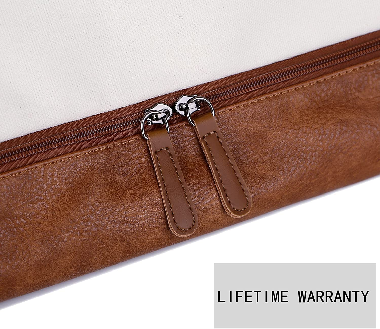 Bolso de mujer para viaje fin de semana, equipaje de mano de lona con compartimento para zapatos y neceser HB-10, blanco/beige, Vintage