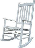 Vista 7 de Mecedora mecedora A001NT de madera natural para porche, mecedora para exteriores, fácil de montar, tamaño cómodo, uso en exteriores o interiores