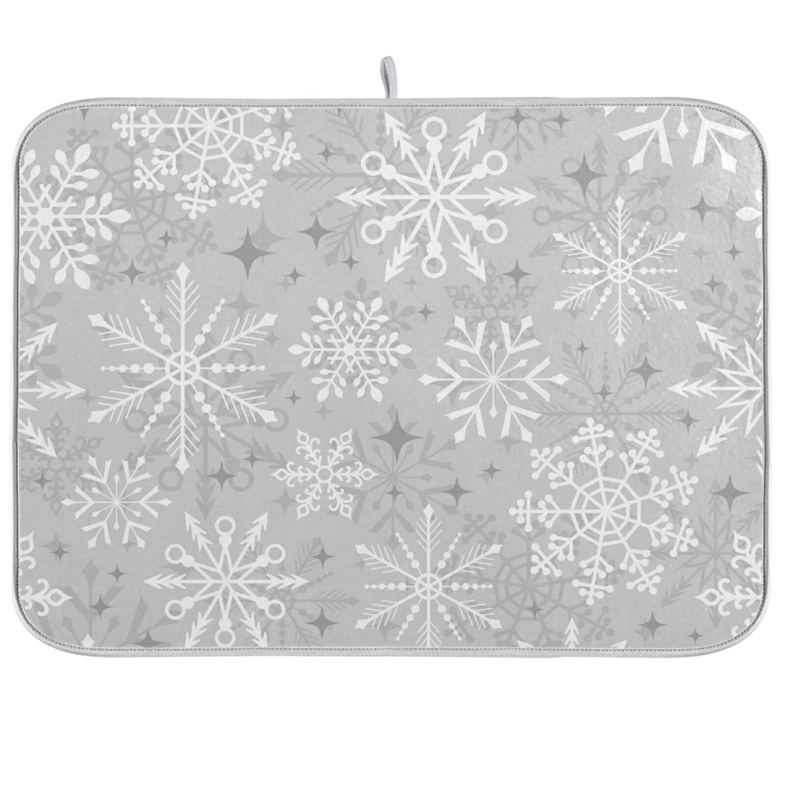 Tapis de séchage microfibre de cuisine argenté 45x60cm