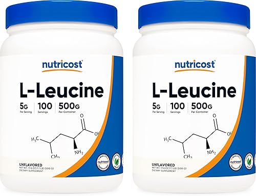 Nutricost L-leucina pura en polvo 17.64 oz (2 botellas)
