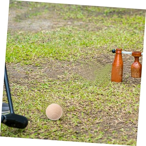 Miniatura 7 de Juego de 5 bolas de madera para croquet, repuesto para actividades de ocio, juego de croquet, reunión familiar