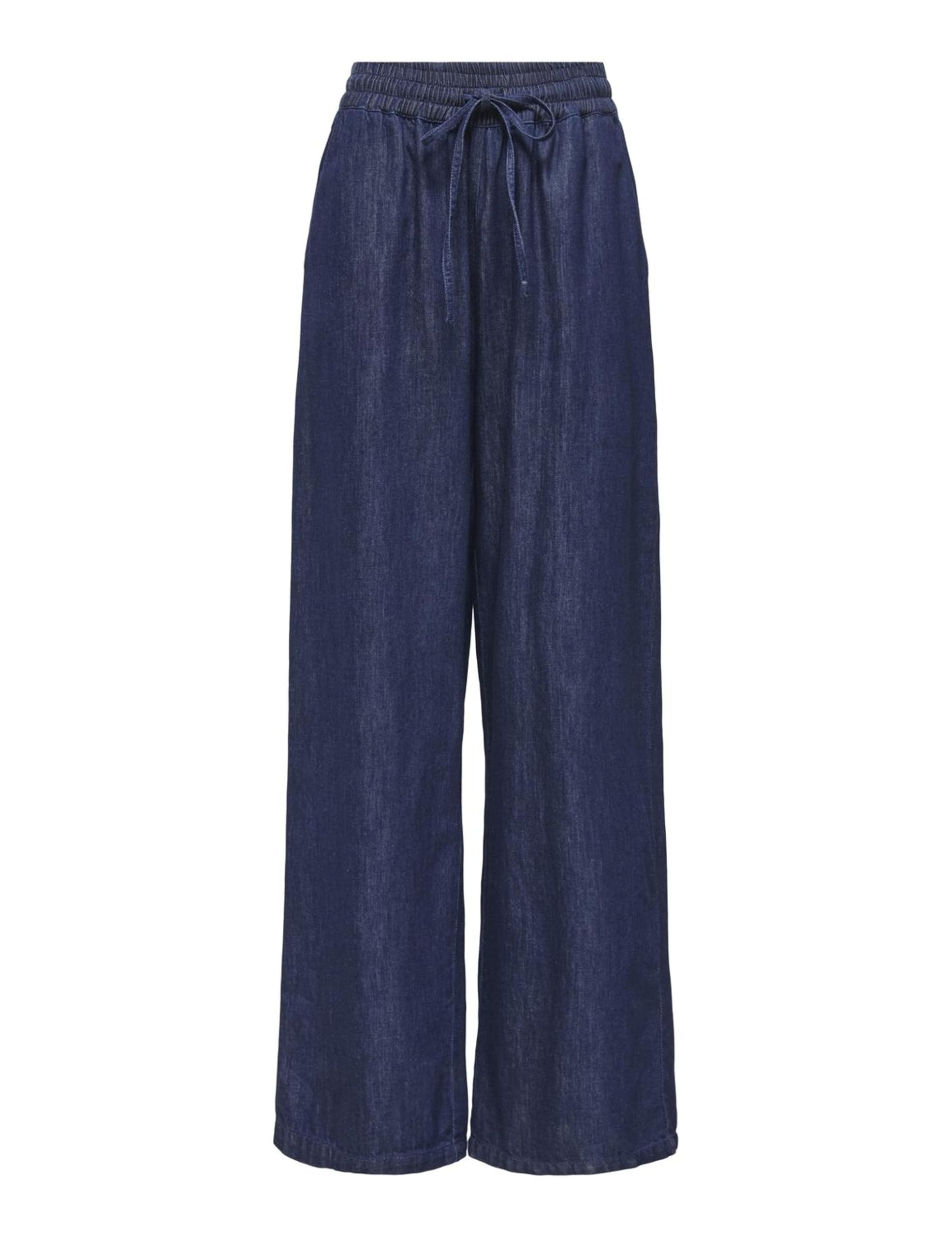 Only Women's Blue Denim Onlamari Tizana Loose Pull Up Pants Wvn Elasticated Trousers For Everyday Use, S Uk