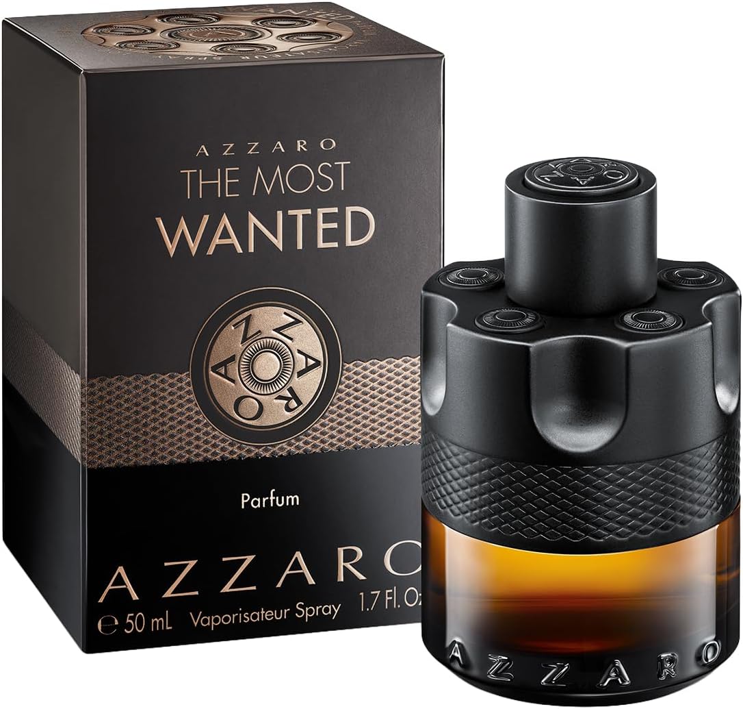 Azzaro The Most Wanted Parfum, Perfume Masculino Fougère Ambarado Especiado, Fragrância Intensa e Magnética com Gengibre Vermelho e Baunilha Bourbon Sustentável, 50ml