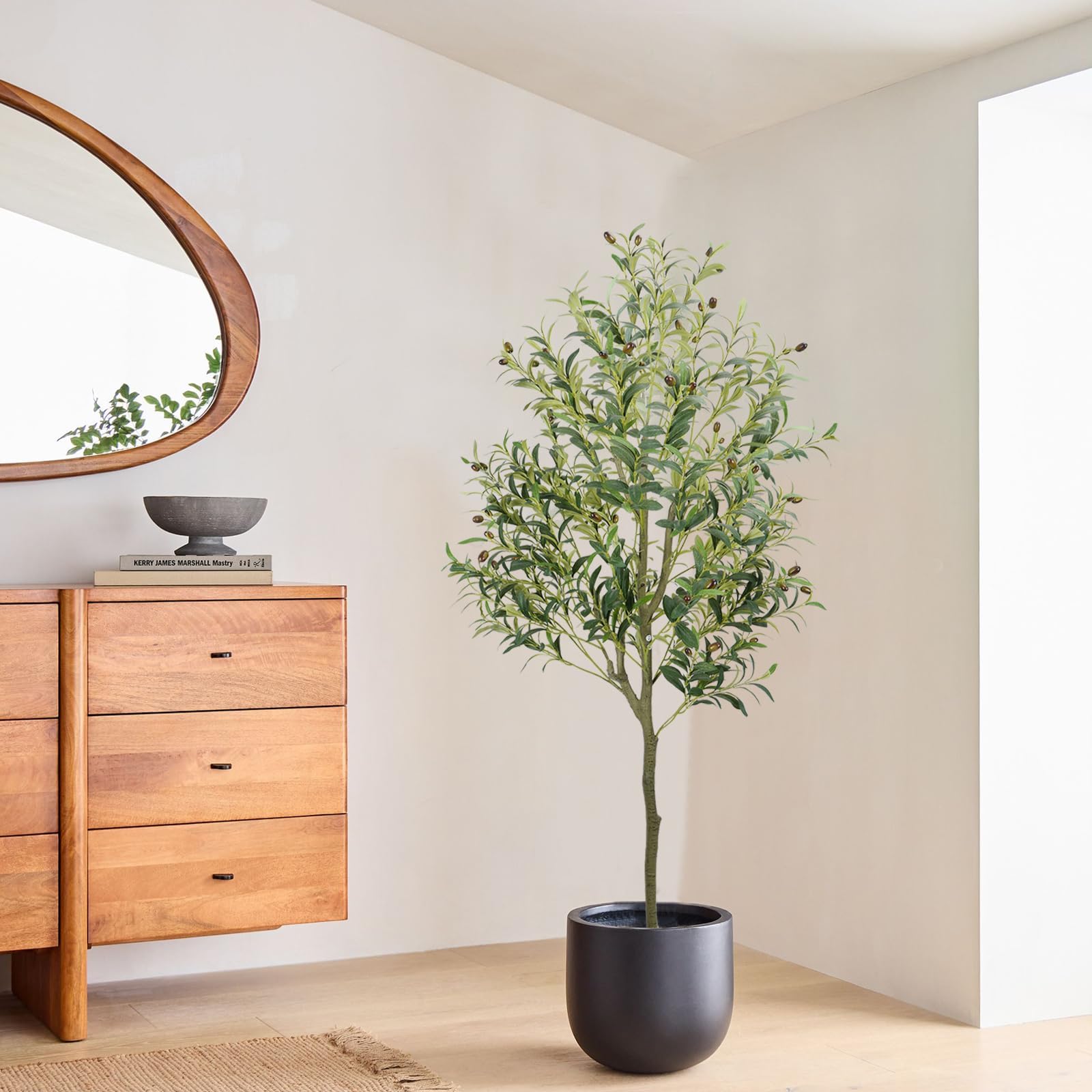 Olivier Artificiel 180 cm Grande Plante Verte Artificielle Faux Arbre Olivier Fausse Plante pour Maison Jardin Balcon Bureau et Décoration Intérieure et Extérieure