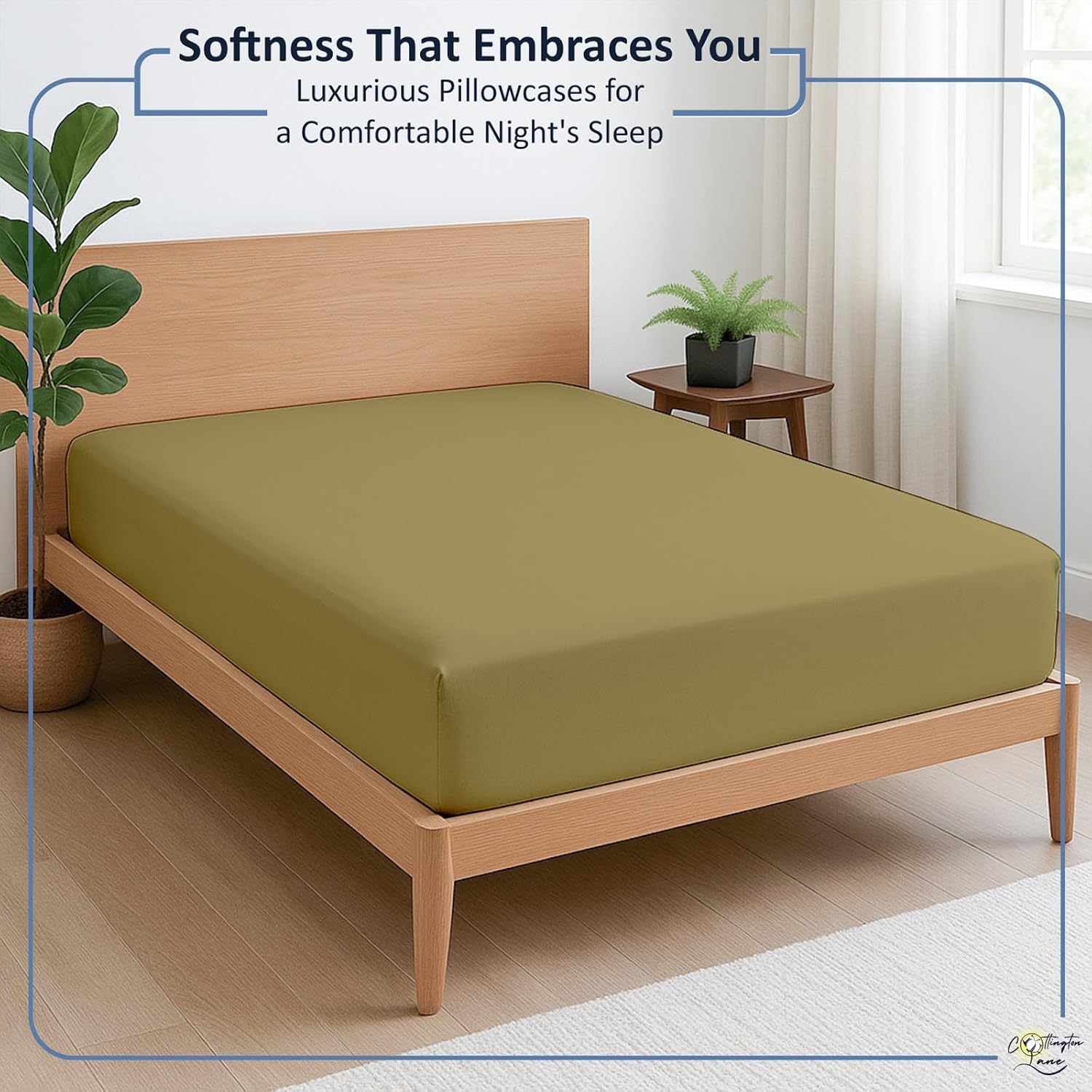 Cottington Lane RV King Fitted Sheet Only, 100% Egyptian Cotton Bottom Sheet RV King Size (72" x 80"), 15 Inch Deep Pocket, Hotel Quality Sateen Weave, Soft, Breathable, Cooling & Durable, Taupe