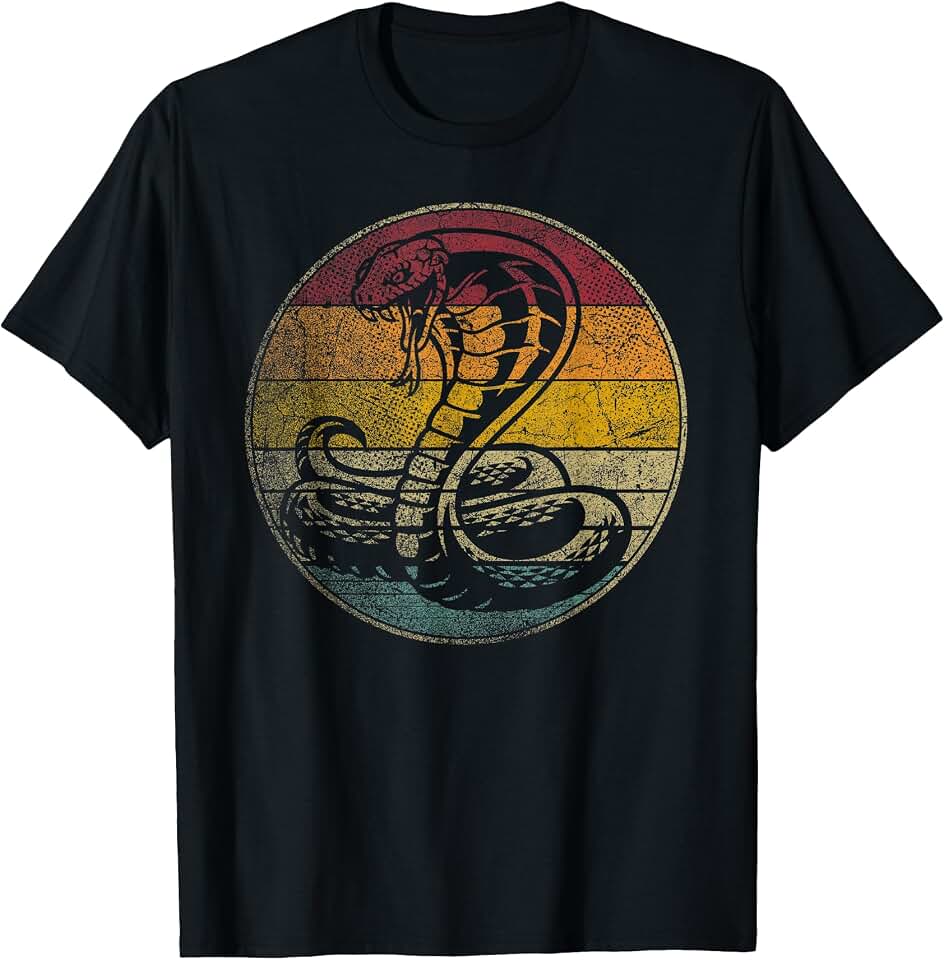 King Cobra Snake Shirt Sun Retro Apparel & Gifts King Cobra Snake Shirt Sun Retro Vintage Reptile 80s Gift T-Shirt