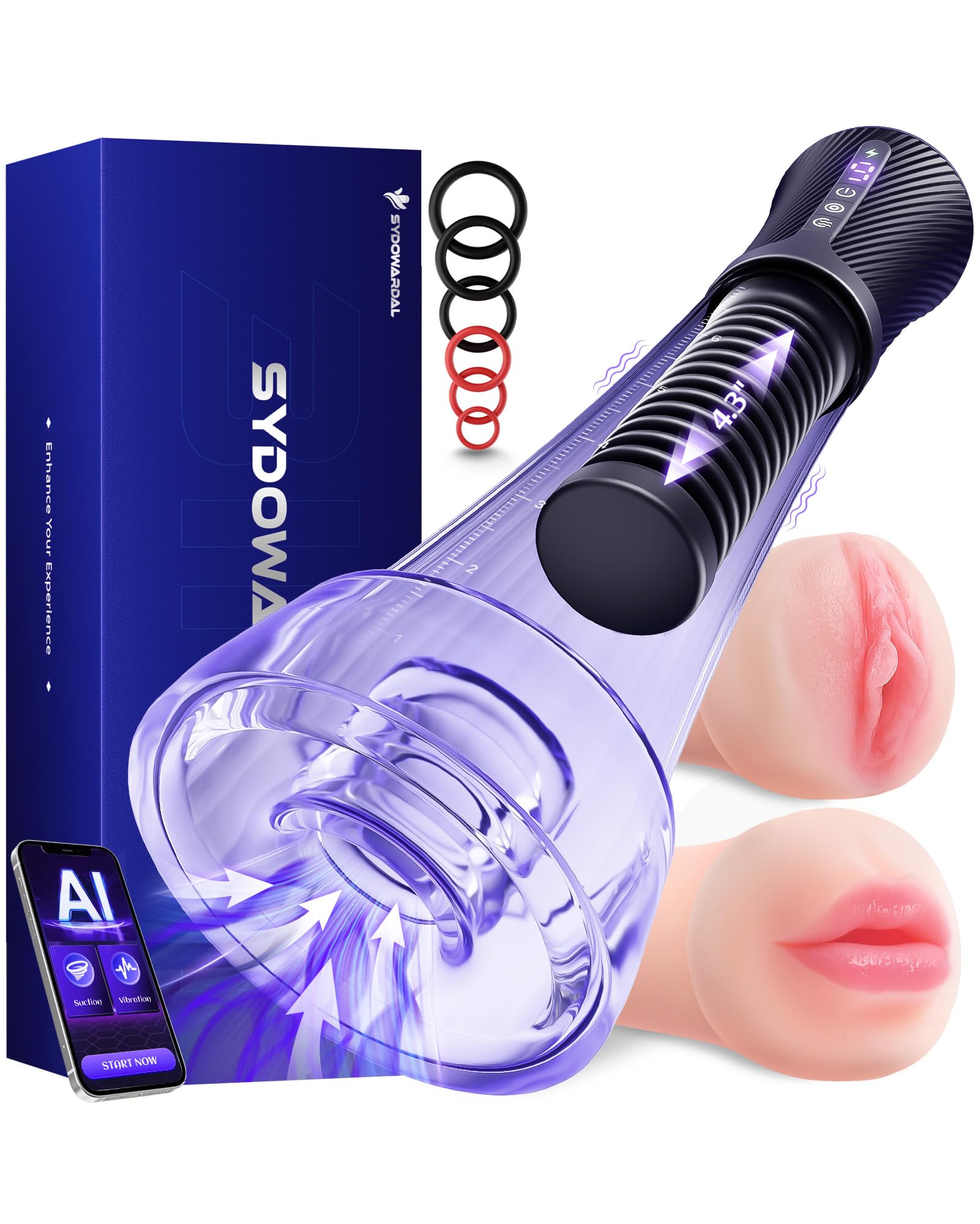 Amazon.com: Mens Sex Toys Adult Toys - 3 Sleeves Male Masturbator Pocket  Pussy Pleasure Pump, Smart AI App Control Male Adult Toy, SYDOWARDAL  Vibrating Spring & Power Suction Sex Machine with 6