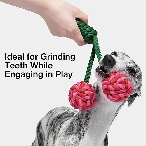 Miniatura 8 de VETRESKA Juguetes de cuerda de Navidad para perros, juguete duradero de tira y afloja con agarre ergonómico, juguete de cuerda resistente para