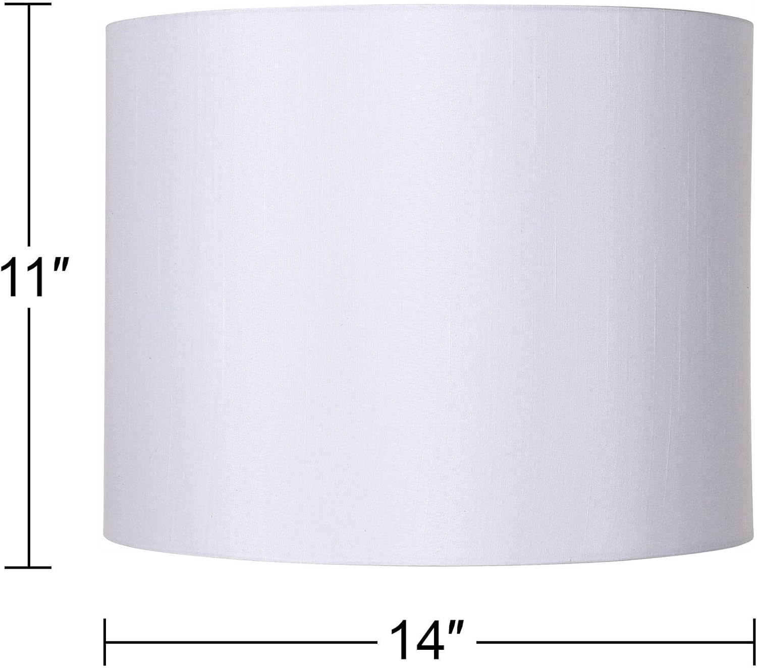 White Hardback Large Drum Lamp Shade (Pre-Assembled) 14" Top x 14" Bottom x 11" High (Spider) Replacement with Harp and Finial - Springcrest