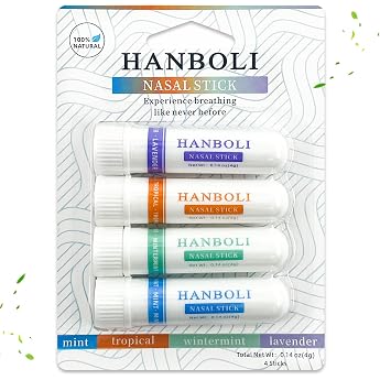 Pack of 4 Nasal Stick Mint Aromatherapy Nasal Inhaler Portable Nasal