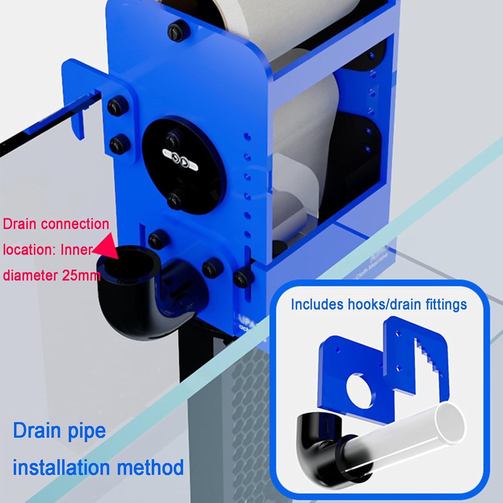 Sistema De Filtro Automático De Rodillos para Acuario, Filtro Inteligente De Rodillos De Vellón, Inducción De Nivel De Líquido, Control por Aplicación, para Tanques De Agua Salada De 4800 L,