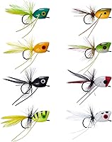 Vista 2 de BASSDASH Moscas Popper para pesca con mosca, lubina, perca, señuelos de pesca