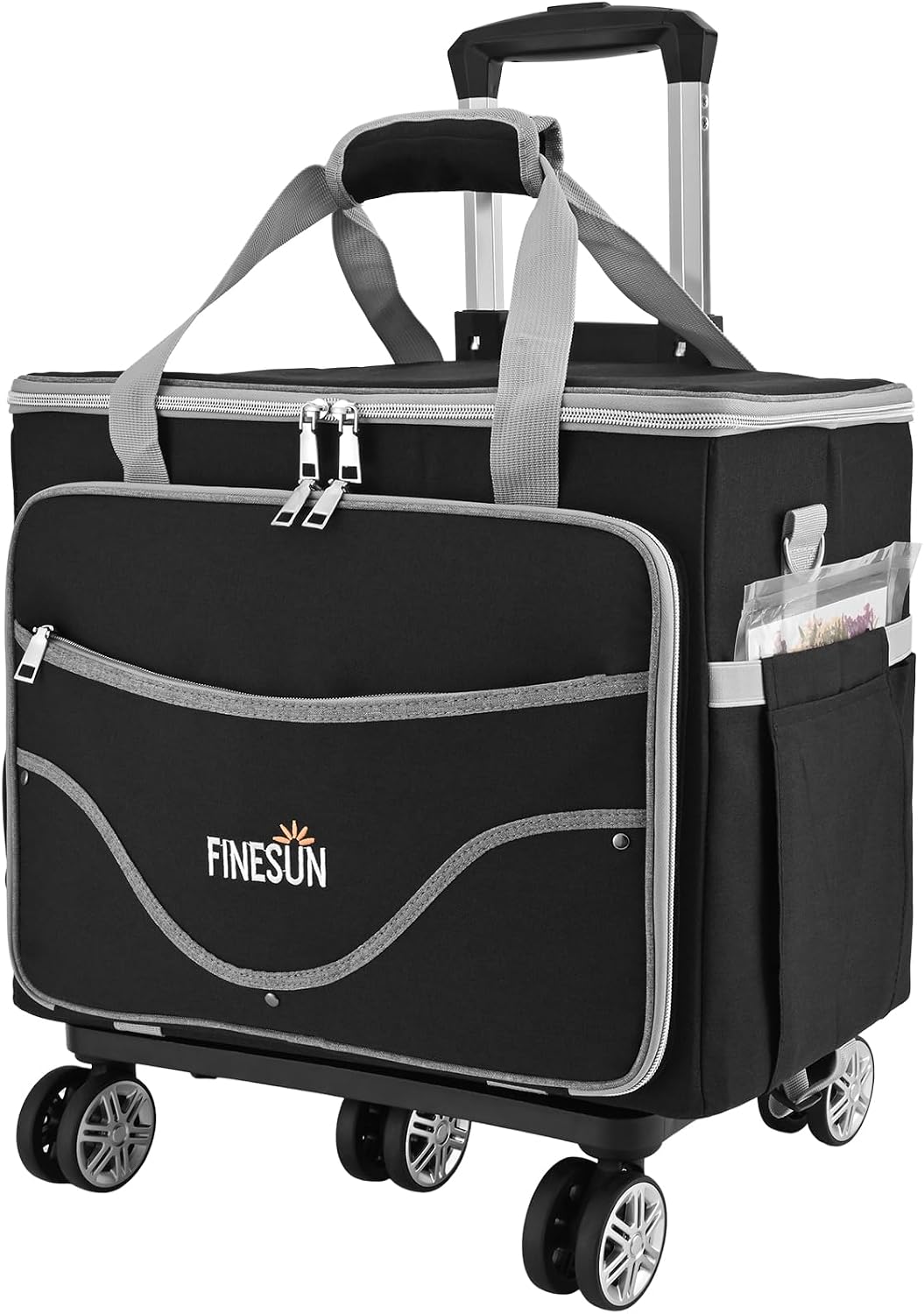 Rolling Craft Bag With Wheels, Teacher Tote Organizer With Detachable Cart