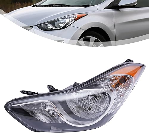 Miniatura 2 de Compatible con Hyundai Elantra Sedan 2011-2013 Conjunto de repuesto de faros delanteros, lámpara de repuesto de proyector halógeno, luz del vehículo