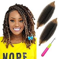 Vista 31 de 2 paquetes de cabello afro rizado castaño oscuro de 12 pulgadas, 30# Afro Spring Twist, cabello rizado Marley Twist trenzado, cabello envolvente