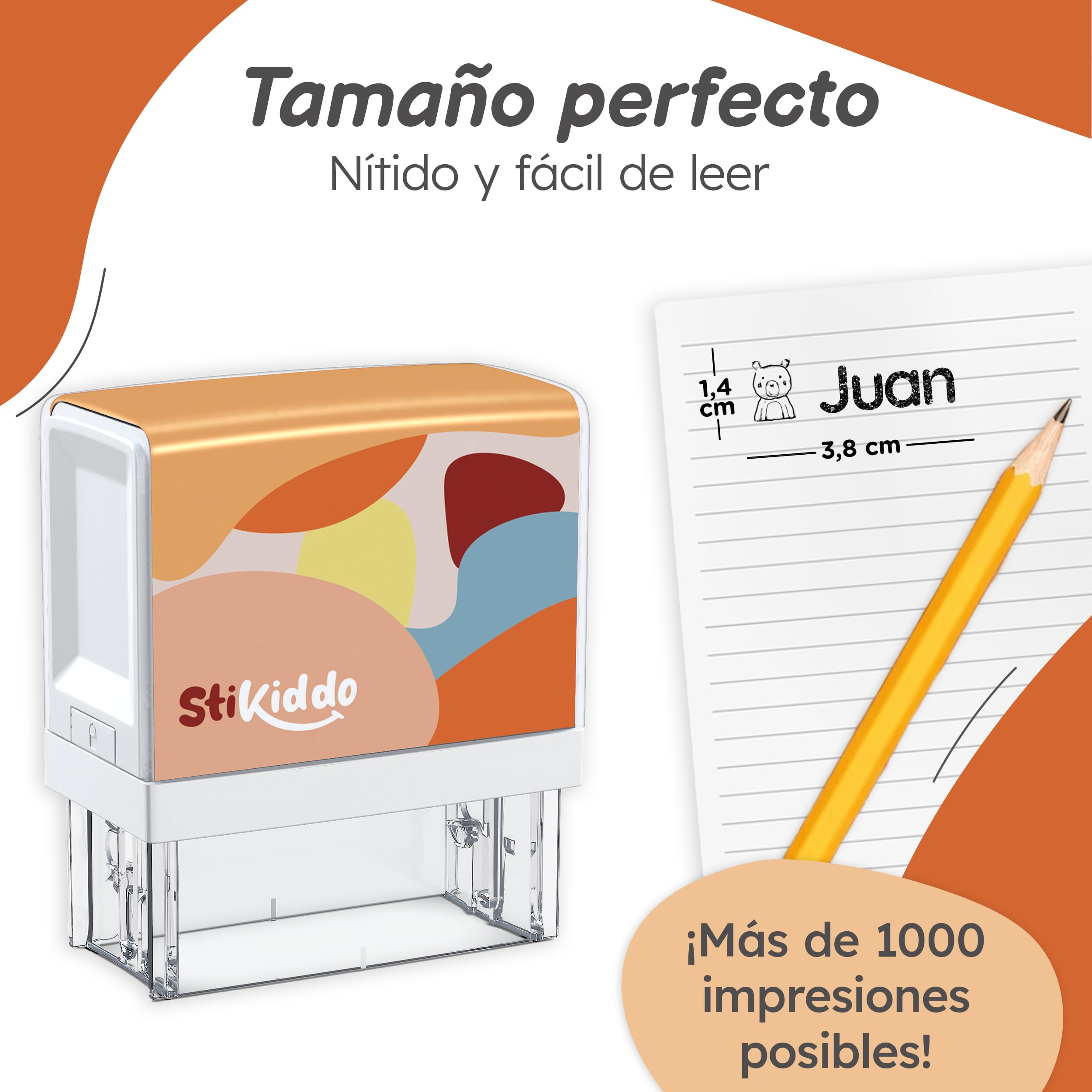 Sello Ropa Niños Personalizado - Para Tejidos, Objetos y Papel - Marcador Ropa Niños resistente al Lavado, Ideal para la Guardería y el Colegio