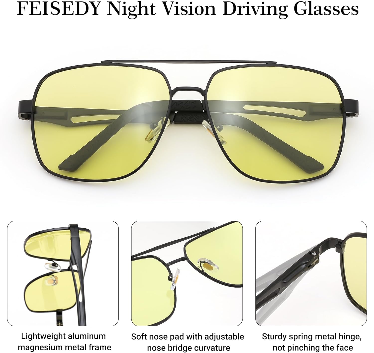 FEISEDY Polarized Aviator Photochromic Sunglasses Men Women for Day and Night Driving Metal Frame B0172 - Image 4