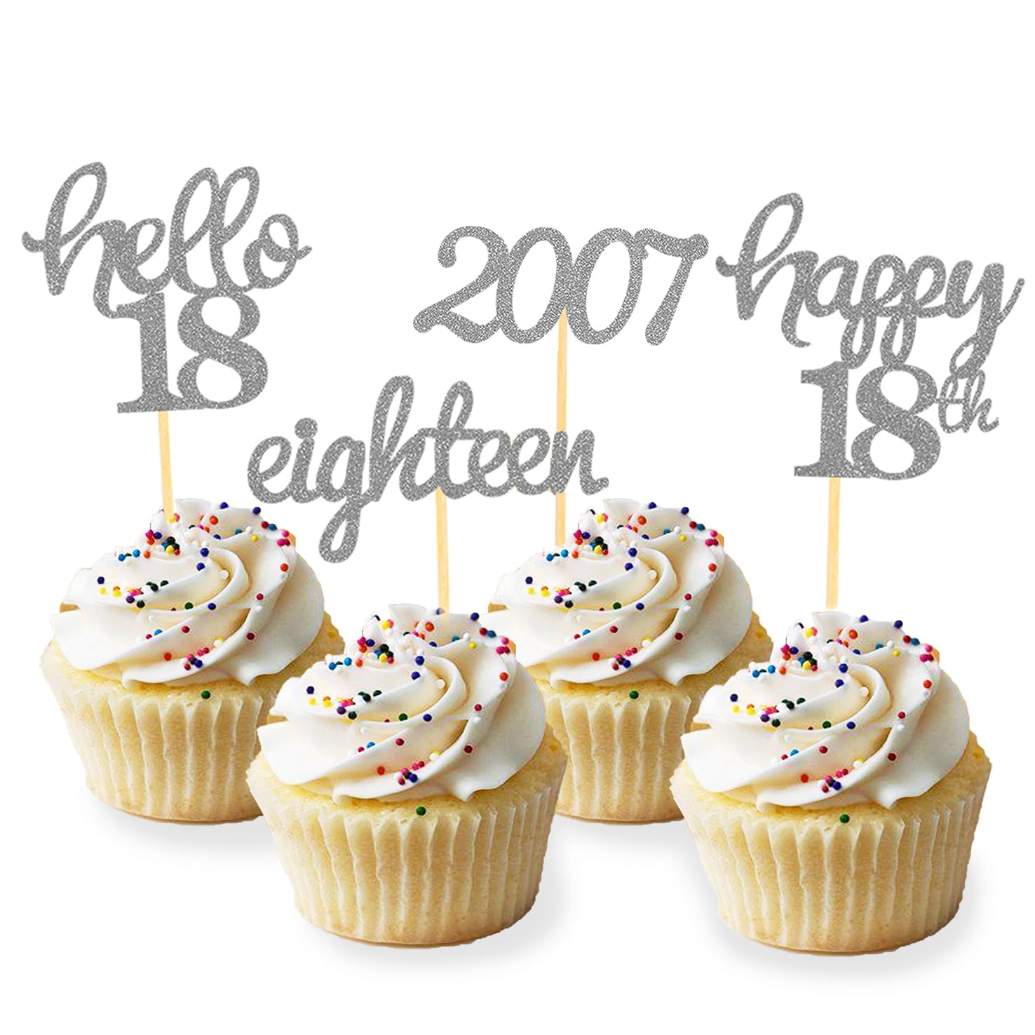Bougies Dorées À Paillettes Pour 18E Anniversaire - Numéro 18 - Bougies D'Anniversaire Pour