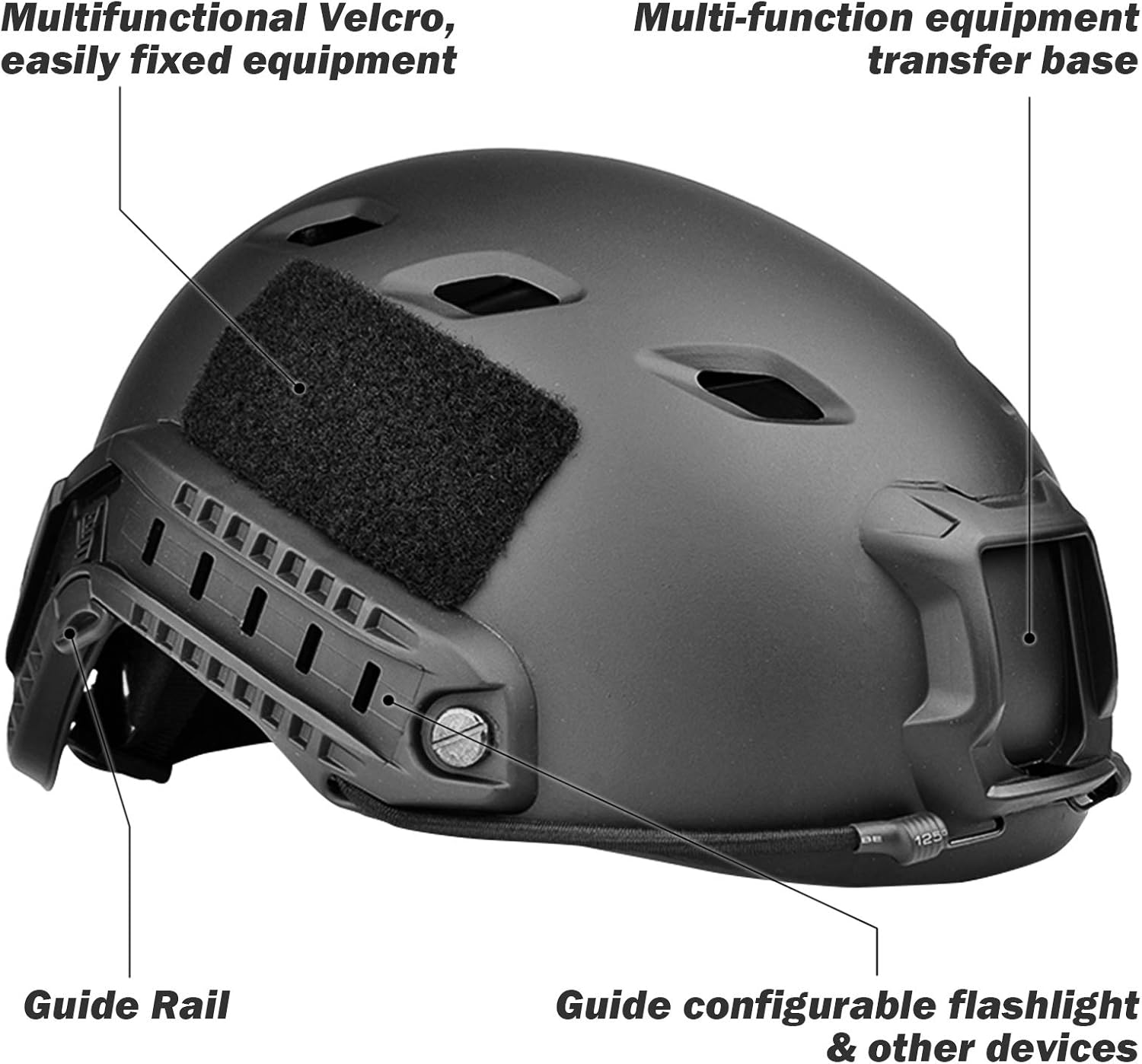 HYOUT Fast Base Jump Helmet BJ Style Airsoft Helmets U.S Military Tactical Helmet for Paintball Outdoor Sports Hunting Shooting : Sports & Outdoors