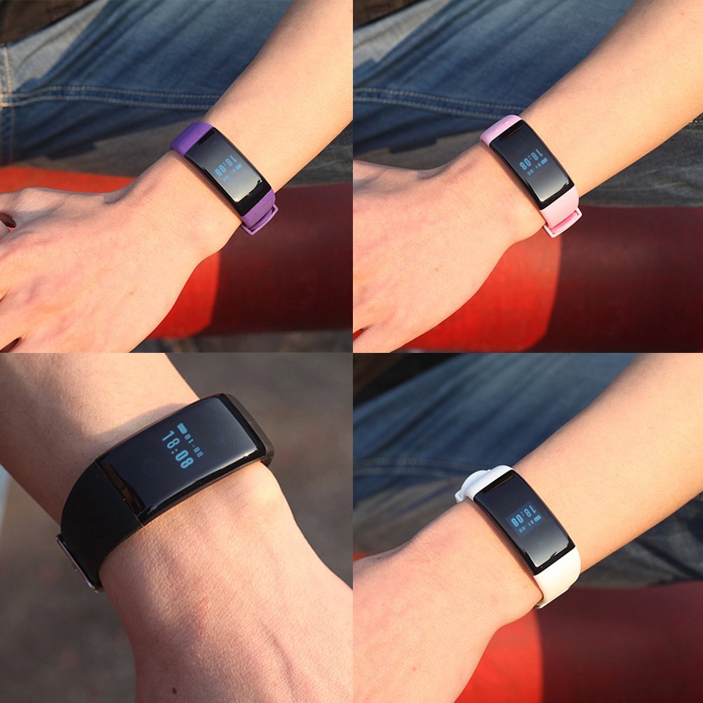 DFit Rilevatore di attività con cardiofrequenzimetro HRM misurazione della frequenza cardiaca pedometro Calorie contatore Sport Orologio per iOS Android Smartphone