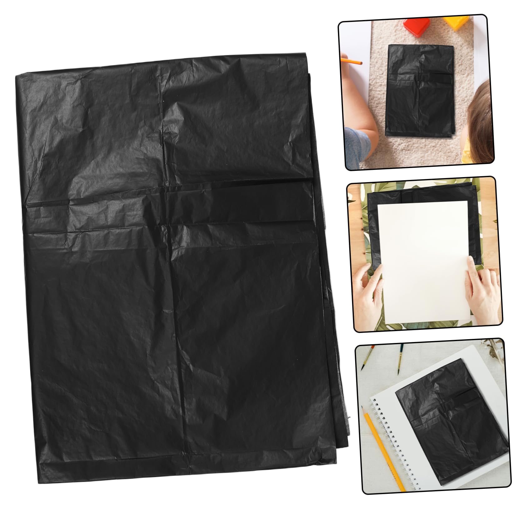 Lurrose Papier de Transfert Noir 51,6 Cm pour Dessin et Calque, Papier Carbone et Facile à Utiliser pour Traçage et Projets Artistiques