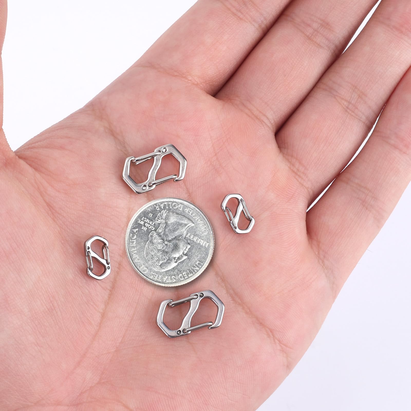 Chiusura a Moschettone a Doppia Apertura in Acciaio Inossidabile, Accorciatore per Collana e Bracciale, Fermagli per Gioielli Fai da Te (Argento) 12 Pezzi