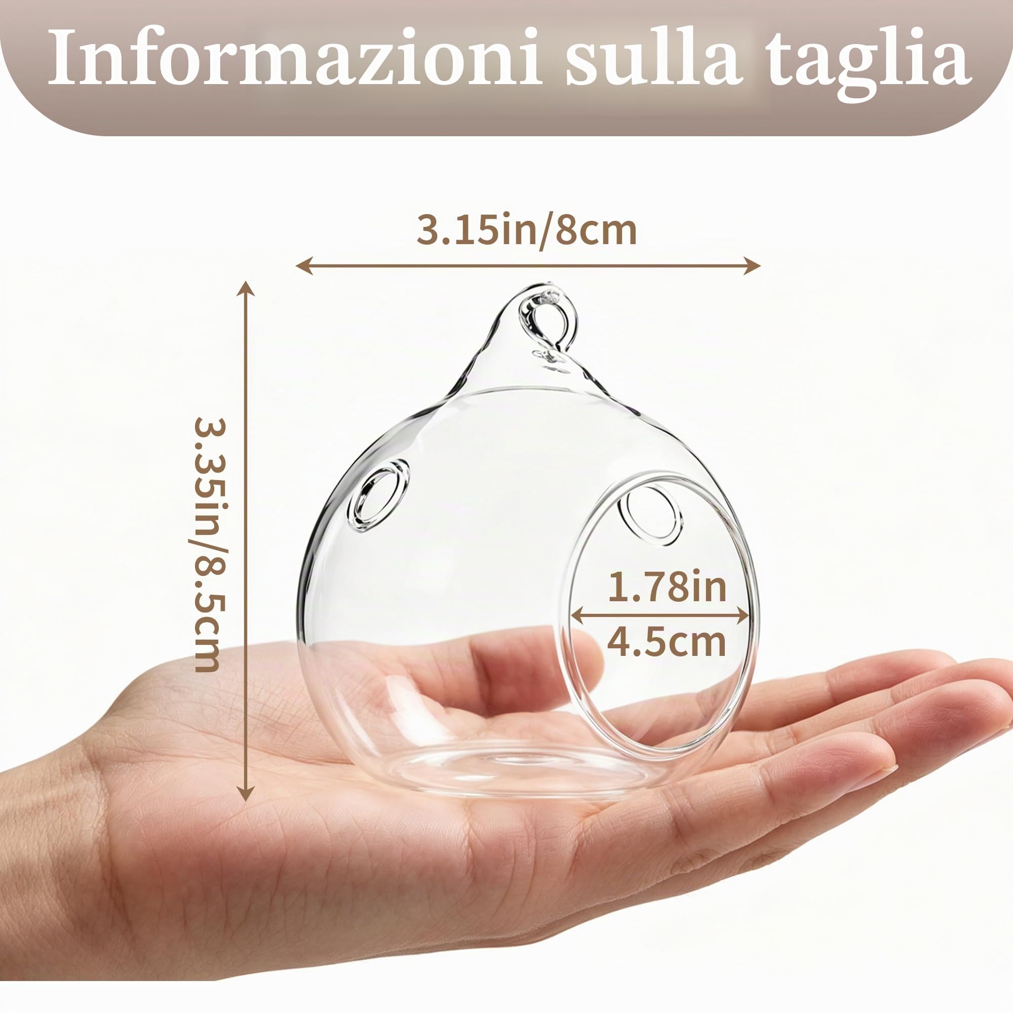 Sziqiqi 24 Piezas 80cm Appendere portacandele in Vetro globi terrario Wedding portacandele candeliere, Vetro, Transparen