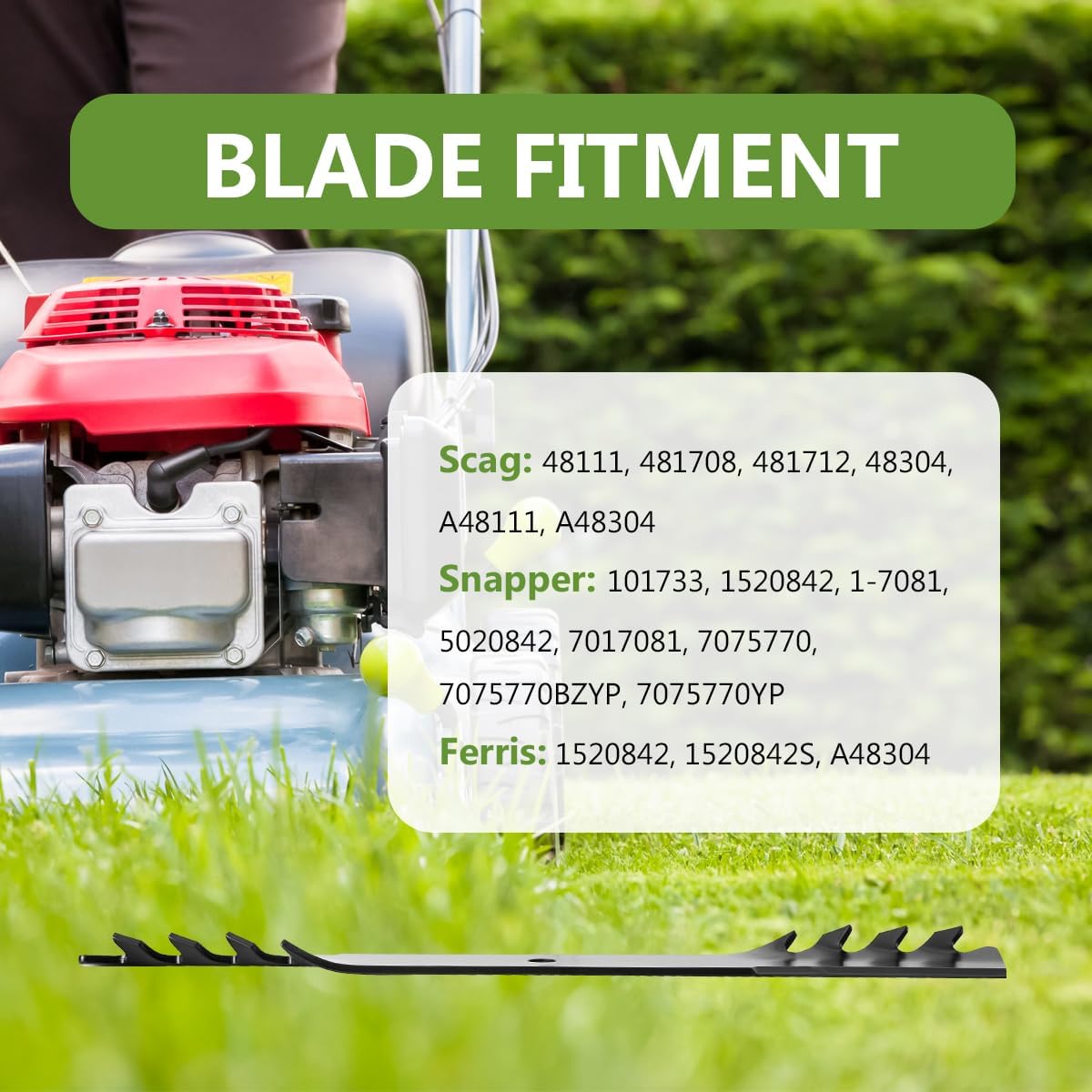 482879 Mulching Blades Set Replaces Scag 48111 481708 481712 482787 Ferris 1520842 Husqvarna 539101733, Compatible with IS1500ZX IS2000Z IS2500Z 61" Deck (3PACK)